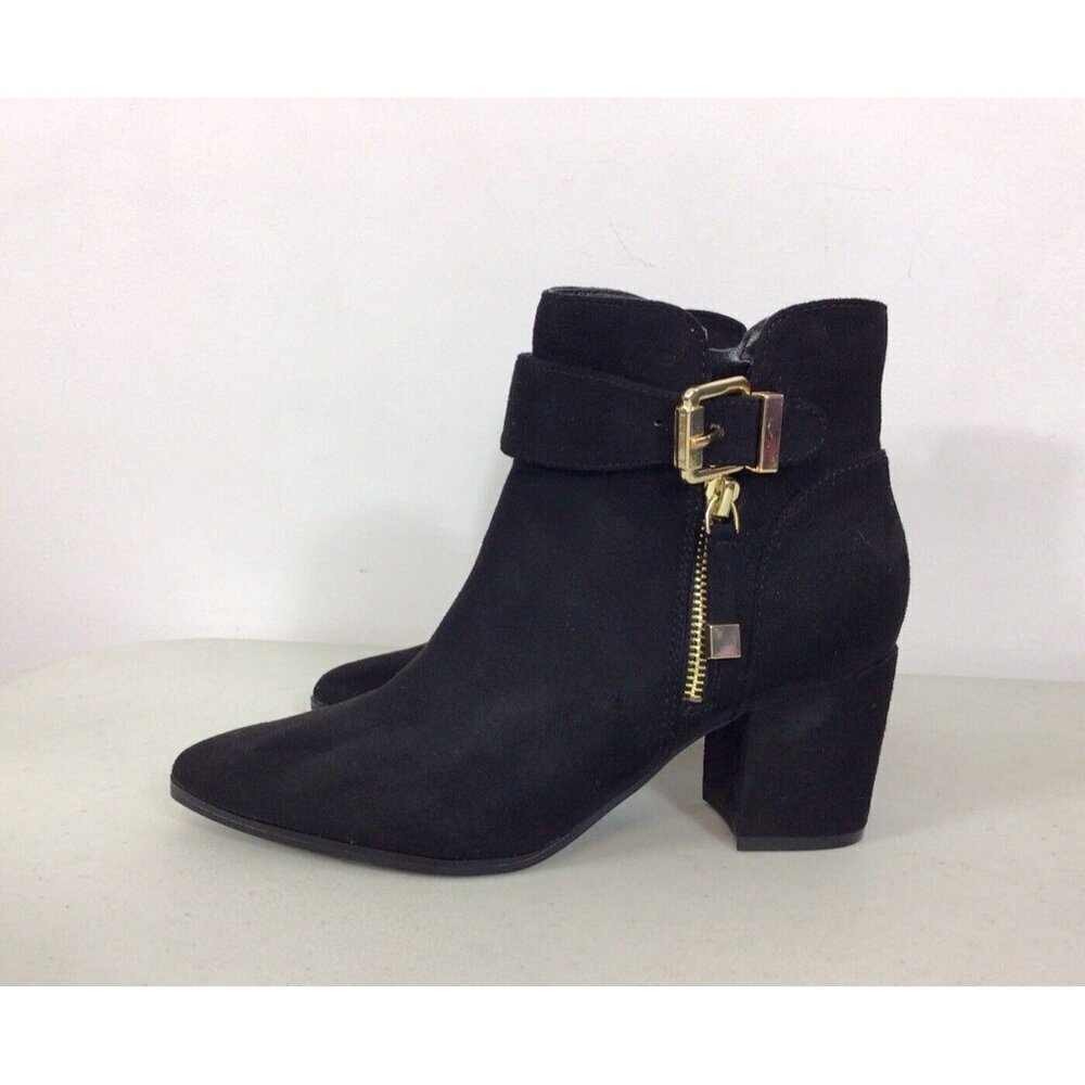 Unisa Black Side Zip Heeled Ankle Boots Women's Size 7